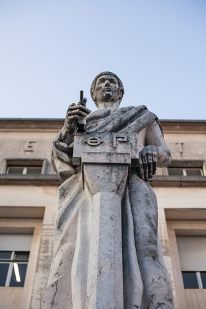 monument on the campus of the University of Coimbraのeditorial素材