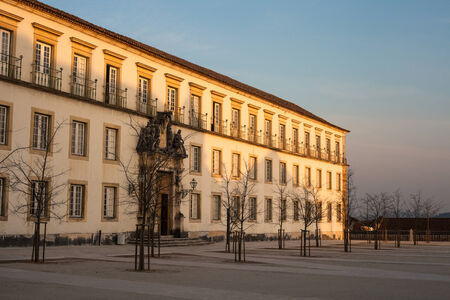 The main square of the historic block of the University of Coimbraのeditorial素材
