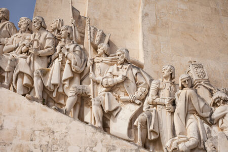 Monument to the Discoveries in Lisbon (Portugal). The monument celebrates the Portuguese Age of Discovery (or Age of Exploration) during the 15th and 16th centuries.のeditorial素材