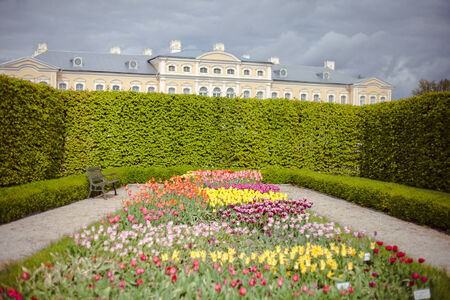 Rundale Palace. It was constructed in the 1730s to a design by Bartolomeo Rastrelli. Latviaのeditorial素材