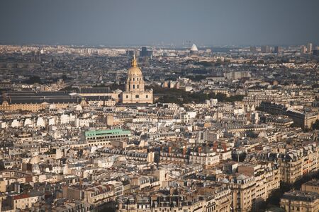 View of the evening Paris (France) from Eiffel Towerの写真素材