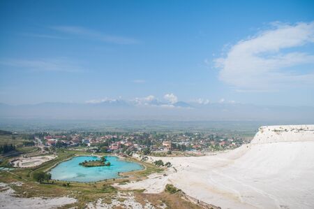 Pamukkale, meaning "cotton castle" in Turkish (UNESCO)の写真素材