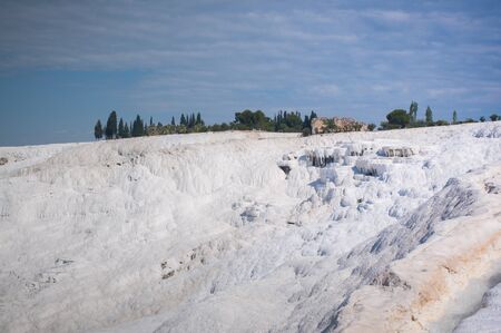 Pamukkale, meaning "cotton castle" in Turkishの写真素材
