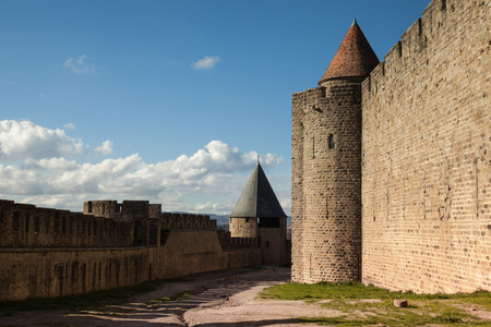 Fortified city of Carcassonne is a medieval citadel located in the French city of Carcassonneのeditorial素材