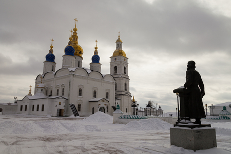Tobolsk is a town in Russia, located at the confluence of the Tobol and Irtysh Rivers. Tobolsk Kremlin.の写真素材