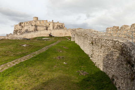 The ruins of Spis Castle in eastern Slovakia form one of the largest castle sites in Central Europe.のeditorial素材