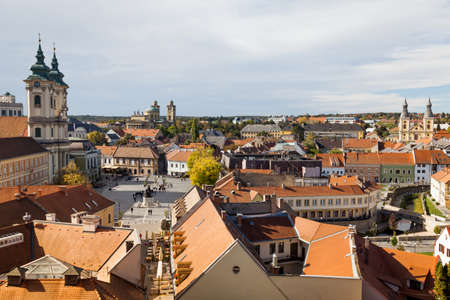 Eger is best known for its castle, thermal baths, baroque buildings, the northernmost Ottoman minaret, dishes and red winesの写真素材