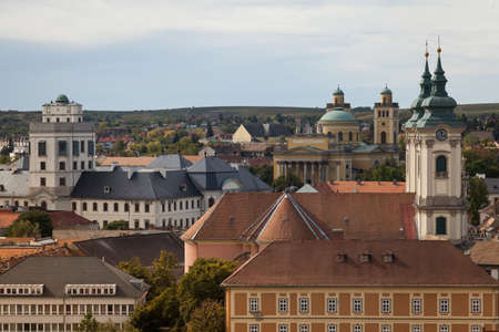 Eger is best known for its castle, thermal baths, baroque buildings, the northernmost Ottoman minaret, dishes and red winesの写真素材