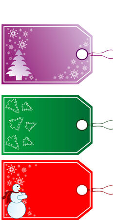 Beautiful Christmas Gift Tags in Different Designsのイラスト素材