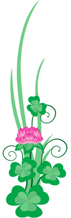 Clover ornament for St. Patrick's Day, isolated. Vector illustration.のイラスト素材