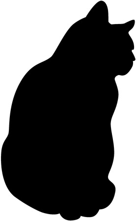 Black cat silhouette, isolated. Vector illustration.のイラスト素材