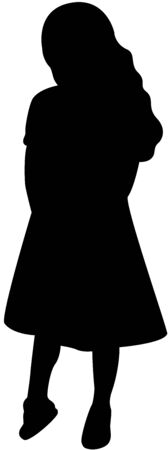 black Girl silhouette, isolated.のイラスト素材