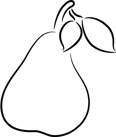 a ripe pear, isolatedのイラスト素材