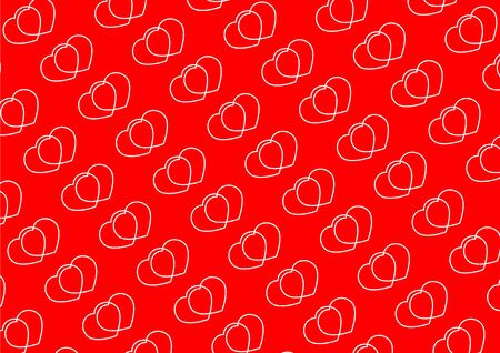 beautiful composition of hearts on the red background