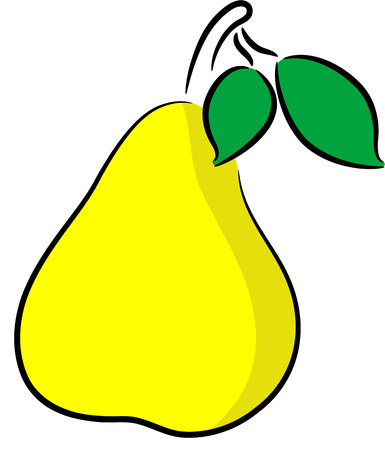 illustration of a ripe pear, isolatedのイラスト素材