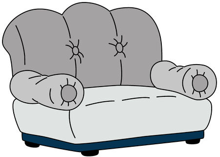Comfortable grey sofa, isolated. Vector illustration.のイラスト素材