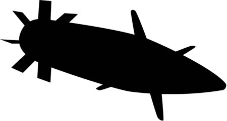 Projectile silhouette, isolated. のイラスト素材