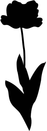 Beautiful illustration of a Tulip flower silhouette, isolatedのイラスト素材