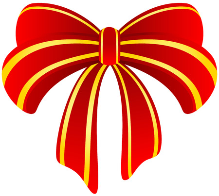   Illustration of a festive red bow, isolatedのイラスト素材