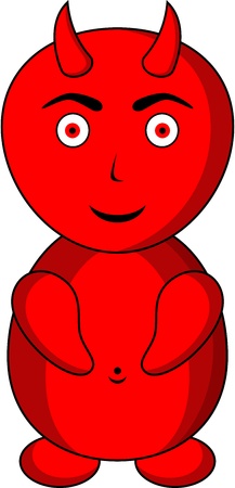 Illustration of red devil, isolated
