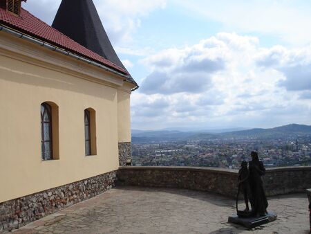 Part of the Palanok Castle. The castle in the city of Mukachevo in the western Ukrainian, province of Zakarpattiaのeditorial素材