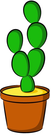 illustration of a cactus plant in a pot, isolatedのイラスト素材