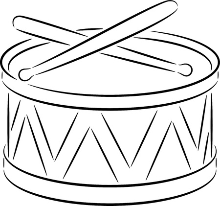illustration of a cute drum, isolatedのイラスト素材