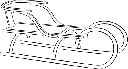 illustration of a winter sled, isolatedのイラスト素材