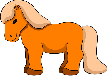 Illustration of a funny cartoon horse, isolatedのイラスト素材