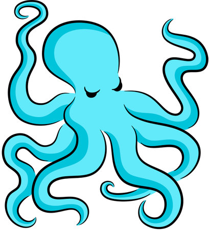 Cartoon illustration of octopus, isolatedのイラスト素材