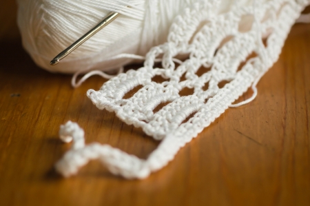 White crochet patternの写真素材