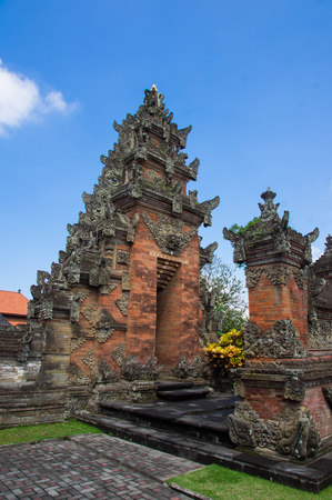 Temple gate on theBali island, Indonesiaの写真素材