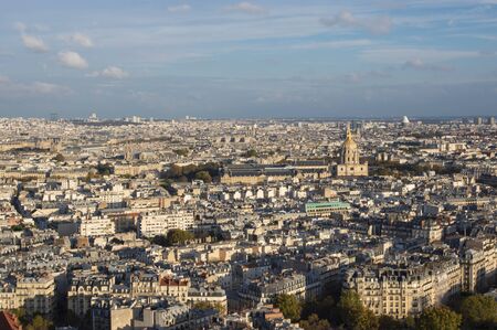 Paris, view of the city in the autumn eveningの写真素材