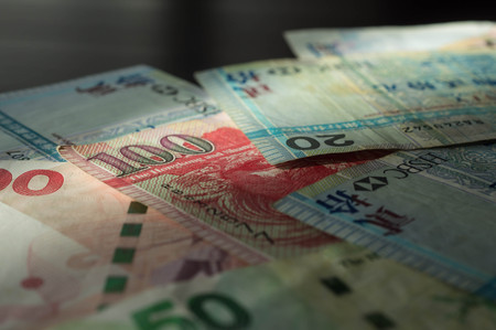 Some old banknotes of Hong Kong dollarsの写真素材