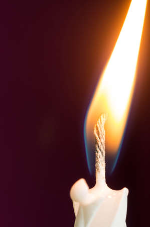The white birthday candle close upの写真素材