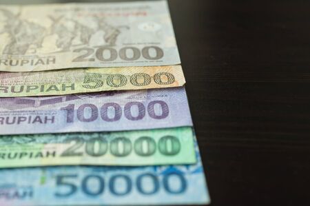 Some banknotes of Indonesian rupiahの写真素材