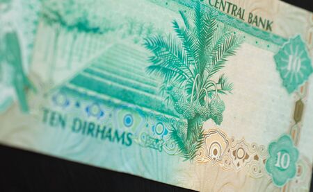 Ten dirhams of the United Arab Emirates close upの写真素材