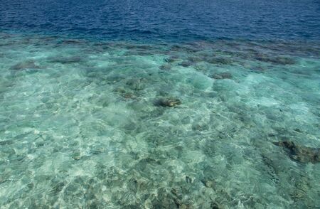 Transparent water of the Indian ocean on a clear day