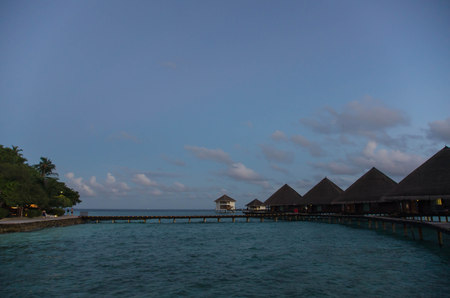 Evening sky over the tropical resortのeditorial素材