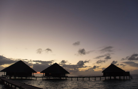 Evening sky over the tropical resortのeditorial素材