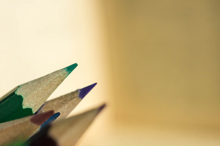 Group of colored pencils close upの写真素材