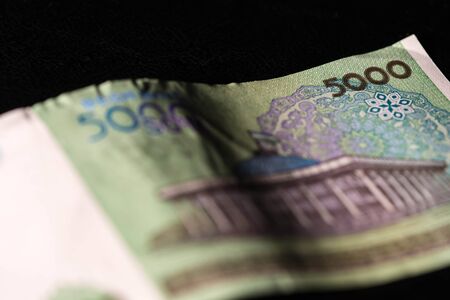 Uzbekistan banknote of five thousand sum close up