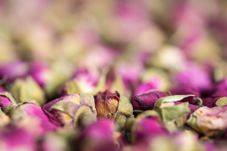 Background of rose tea buds close upの写真素材