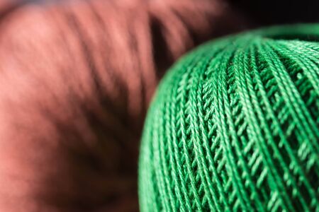 Hank yarn lit by the sun close upの写真素材