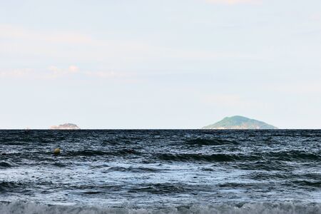 Morning seascape overlooking the sea and islandsの写真素材