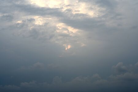 Dark cloudy sky in the evening. Natural background
