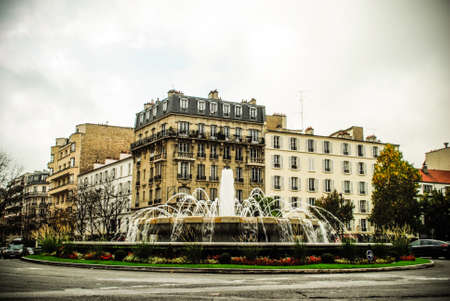 View on beautifull street among traditional parisian buildings in Paris, Franceのeditorial素材