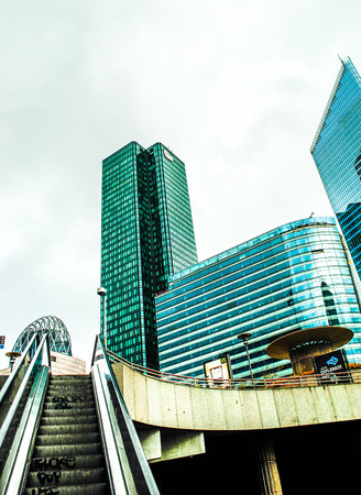 futuristic view of a Skyscraper Business buildings in Paris Franceのeditorial素材