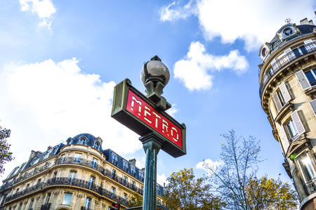 Metro station sign in Parisのeditorial素材