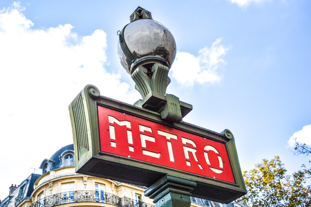 Metro station sign in Parisのeditorial素材
